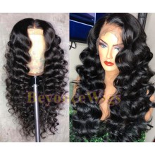 Brazilian human hair Pre plucked bleached spanish wave 360 lace wig--BYC344