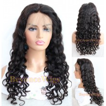 Brazilian human hair loose curl full lace silk top wig--BYC233
