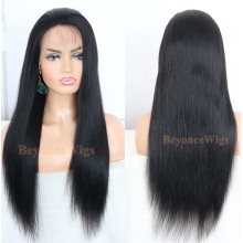 brazilian virgin human hair light yaki glueless lace front wig --BYC675