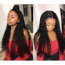 Brazilian human hair Pre plucked bleached deep curly 360 lace wig--BYC345