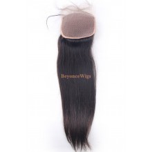 100% virgin human hair silk straight 4*4 silk based closure--BYC726