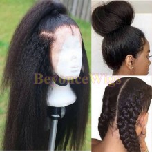 Brazilian human hair kinky straight glueless full lace silk top wig--BYC240