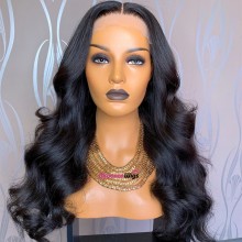 Brazilian human hair Pre plucked bleached body wave 360 lace wig--BYC346