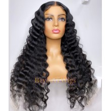 brazilian virgin loose curl Pre-made pre-plucked fake scalp wig--BYC106