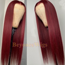 brazilian virgin silk straight 99j color lace front wig--BYC995