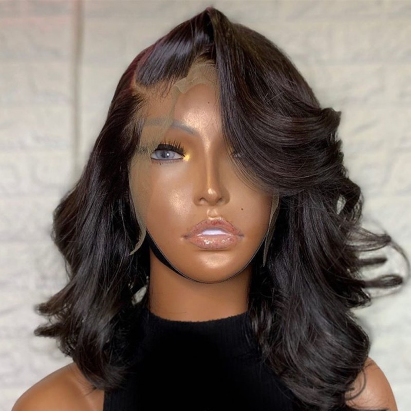 Brazilian human hair Pre plucked 360 lace wave bob --BYC329