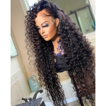 Stock Deep Wave Pre plucked Skin Melt HD Lace  13*6 Lace Front Wig--BYC459