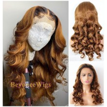 Brazilian human hair Pre plucked blonde loose wave 360 lace wig--BYC998