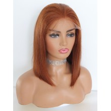 Free parting Copper red-brown 5*5 HD lace closure bob wig--BHD128