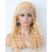 Brazilian human hair 613 color Deep Wave Gluless full lace wig--BYC234